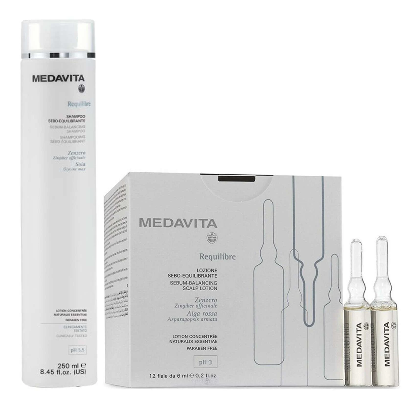 MEDAVITA REQUILIBRE SHAMPOO SEBOEQUILIBRANTE 250 ML + LOZIONE SEBOEQUILIBRANTE 12FL X 6ML