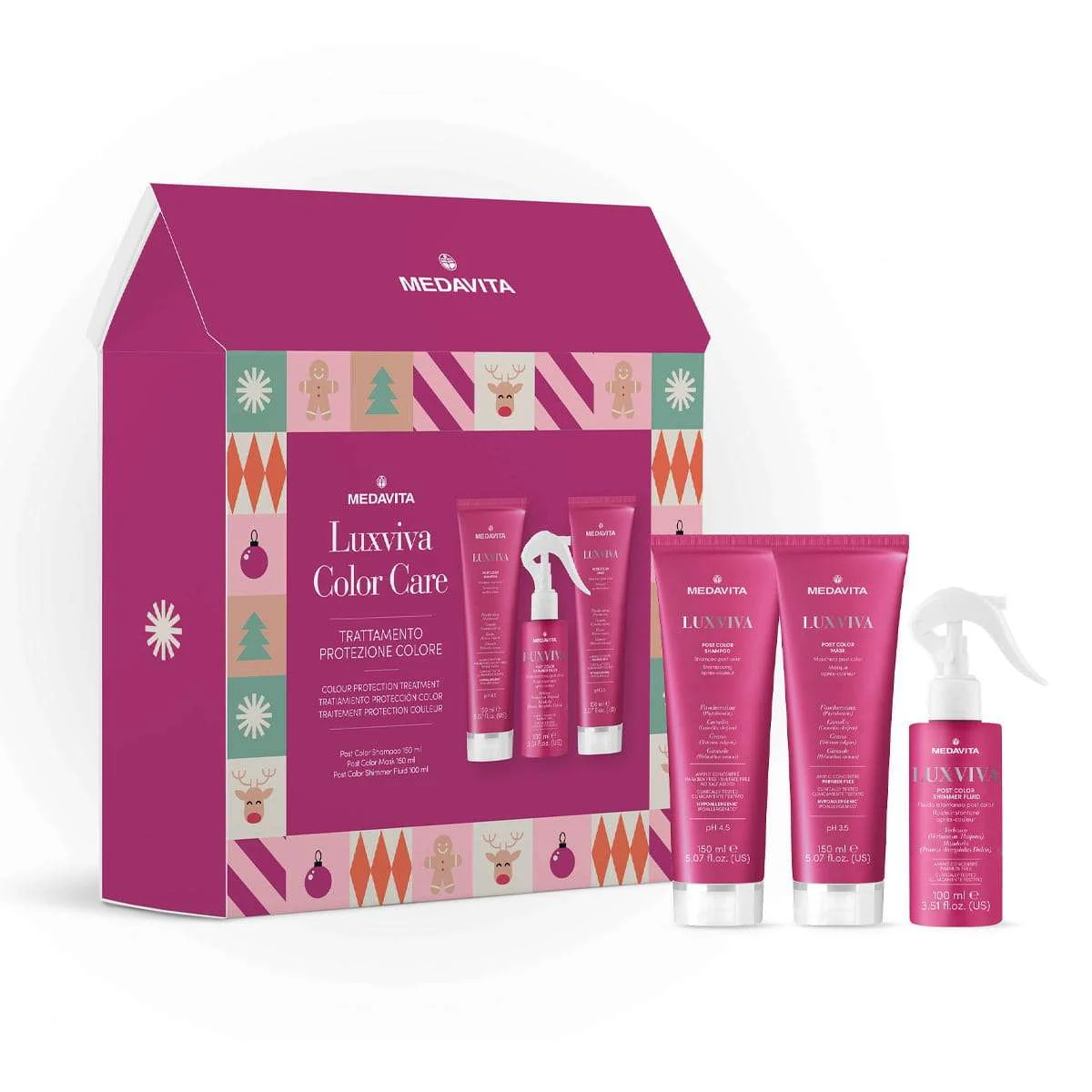 MEDAVITA LUXVIVA COLOR CARE BOX – TRATTAMENTO PROTEZIONE COLORE – SHAMPOO + MASK + FLUIDO