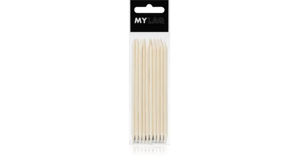 MYLAQ Wooden Sticks bastoncino spingicuticole in legno 10 pezzi
