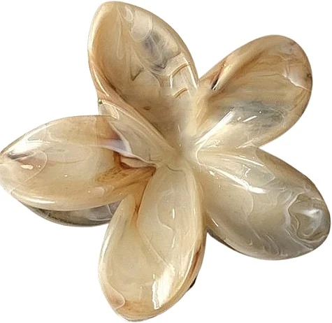 Pinza capelli "Fiore" SP348 7,5 x 8 cm, XL, beige