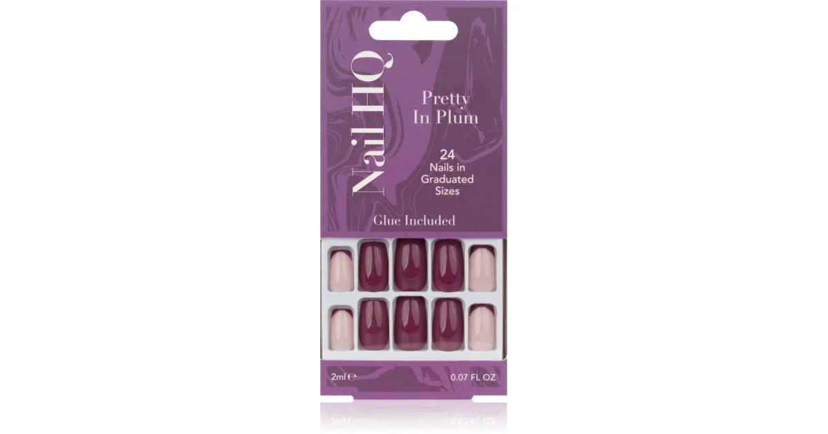 Nail HQ Square Unghie finte Pretty In Plum 24 pezzi