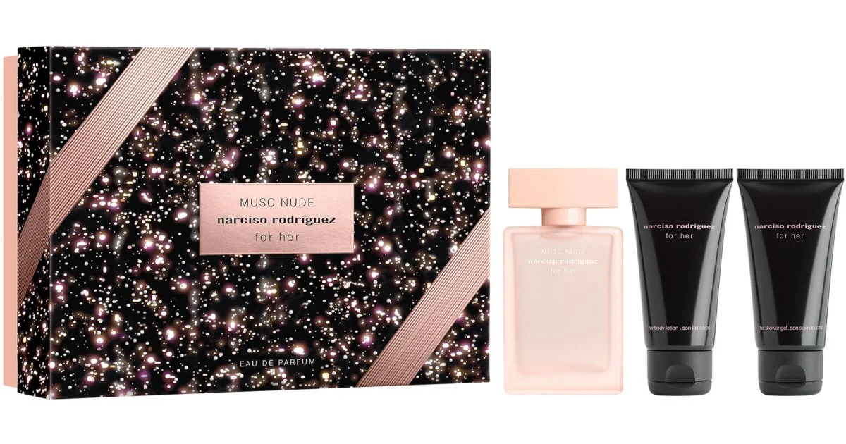 Narciso rodriguez per lei musc nude edp50ml + lozione per il corpo 50 ml + gel doccia 50 ml