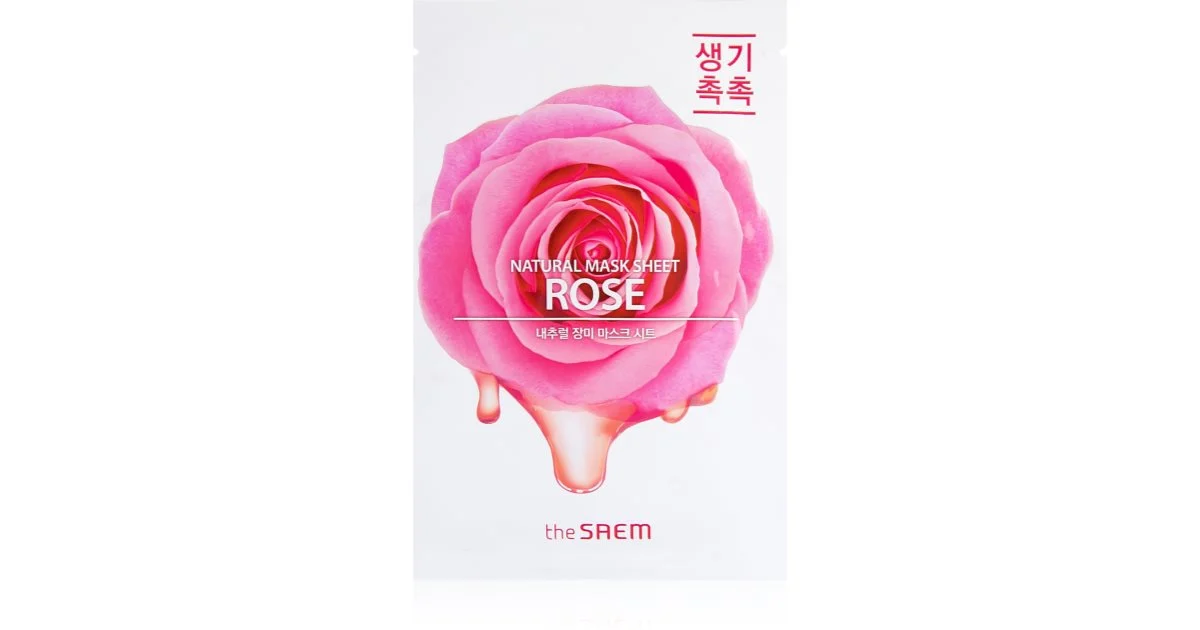 The Saem Natural Rose maschera in tessuto idratante e rivitalizzante 21 ml