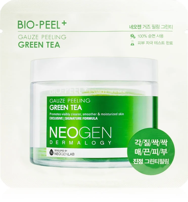 Neogen Dermalogy Bio-Peel+ Gauze Peeling Te verde dischetti esfolianti viso illuminante e idratante 8 pezzi