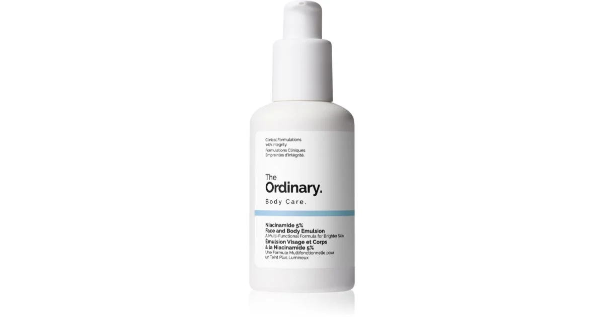 The Ordinary Niacinamide 5% emulsione idratante leggera contro le macchie scure per viso e corpo 100 ml