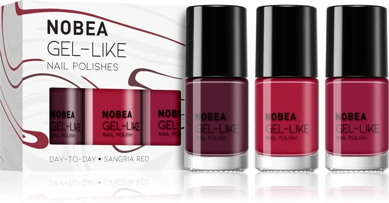 NOBEA Day-to-Day Fresh Frost Set di smalti per unghie sangria rossi