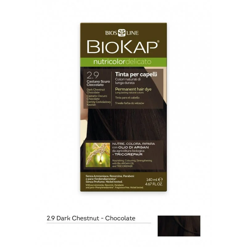 BIOKAP Nutricolor Delicato – Tinta 2.9 Castano Scuro Cioccolato