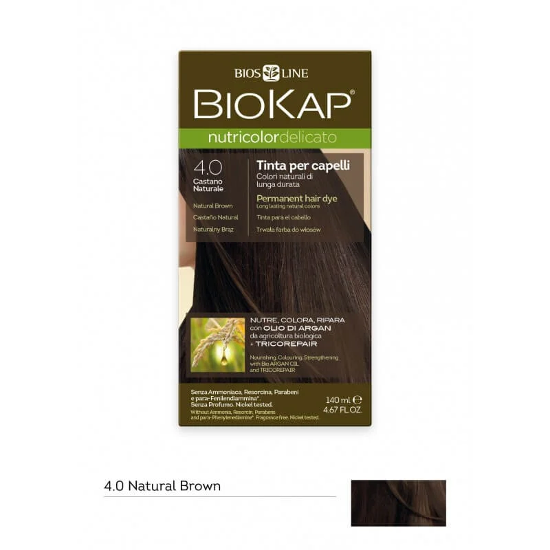 BIOKAP Nutricolor Delicato – Tinta 4.0 Castano Naturale