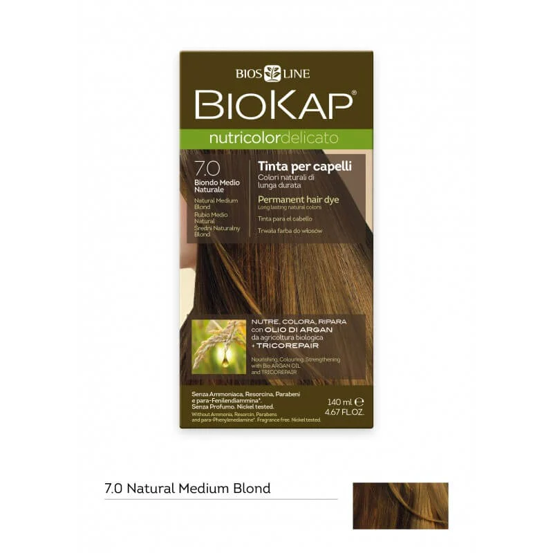 BIOKAP Nutricolor Delicato – Tinta 7.0 Biondo Medio Naturale