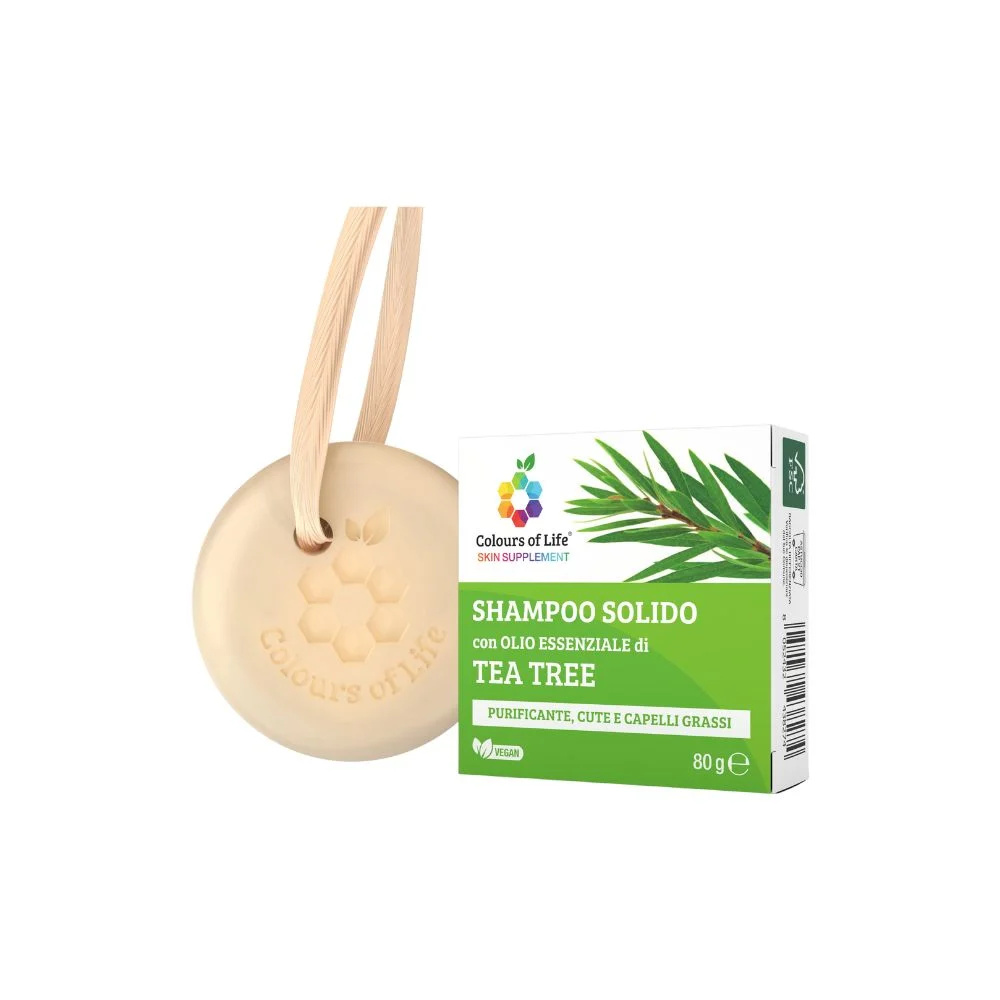 Optima naturals Colours of Life Shampoo Solido al Tea Tree, 80 g