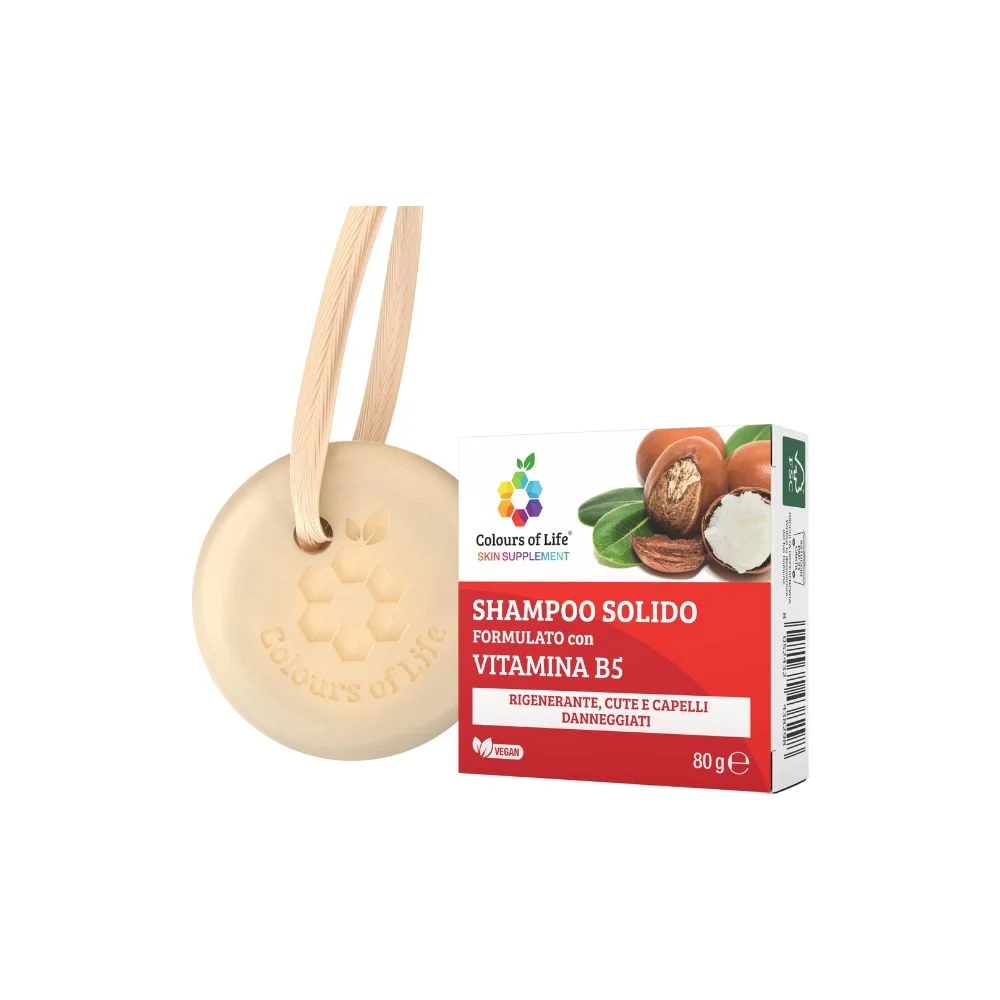 Optima naturals Colours of Life Shampoo Solido alla Vitamina B5, 80 g