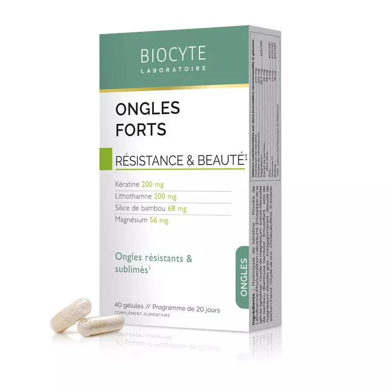 Biocyte Unghie Unghie Forti Cheratina Silice Bamboo 40 Capsule Resistenza e Bellezza
