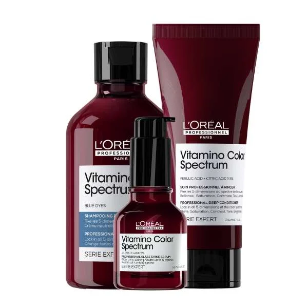 SERIE EXPERT VITAMINO COLOR SPECTRUM BLUE DYES SHAMPOO 300 ML. + CONDITIONER 200ML + SERUM 50ML
