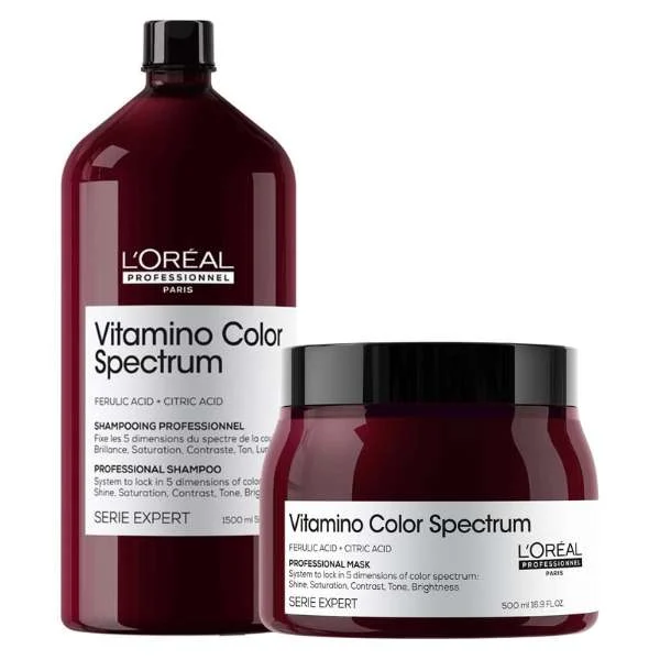 SERIE EXPERT VITAMINO COLOR SPECTRUM SHAMPOO 1500 ML. + SPECTRUM MASK 500 ML.