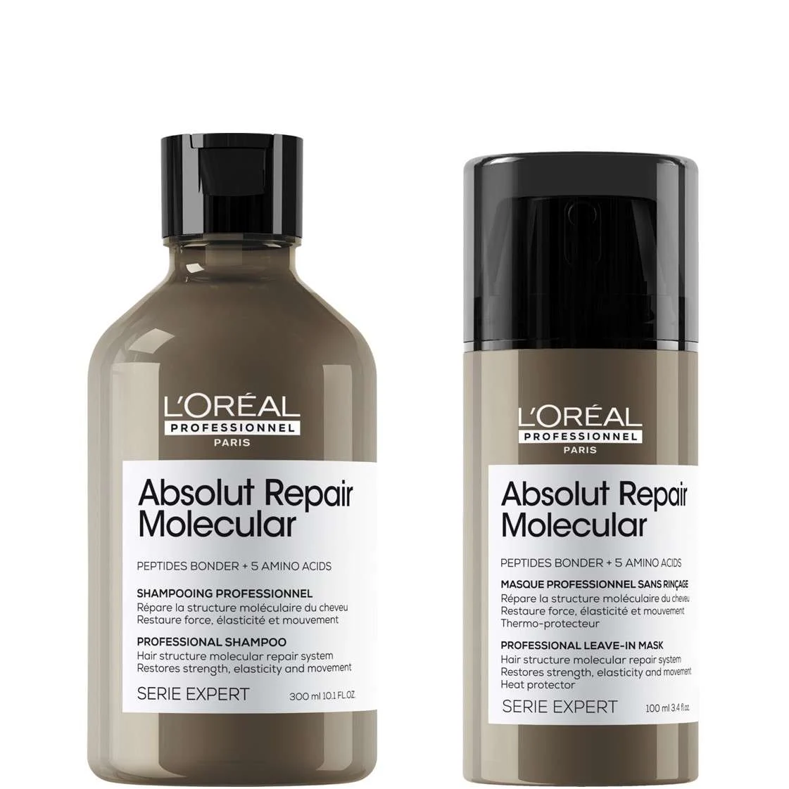 SERIE EXPERT ABSOLUT REPAIR MOLECULAR PROFESSIONAL SHAMPOO 300 ML. + LEAVE-IN MASK 100 ML