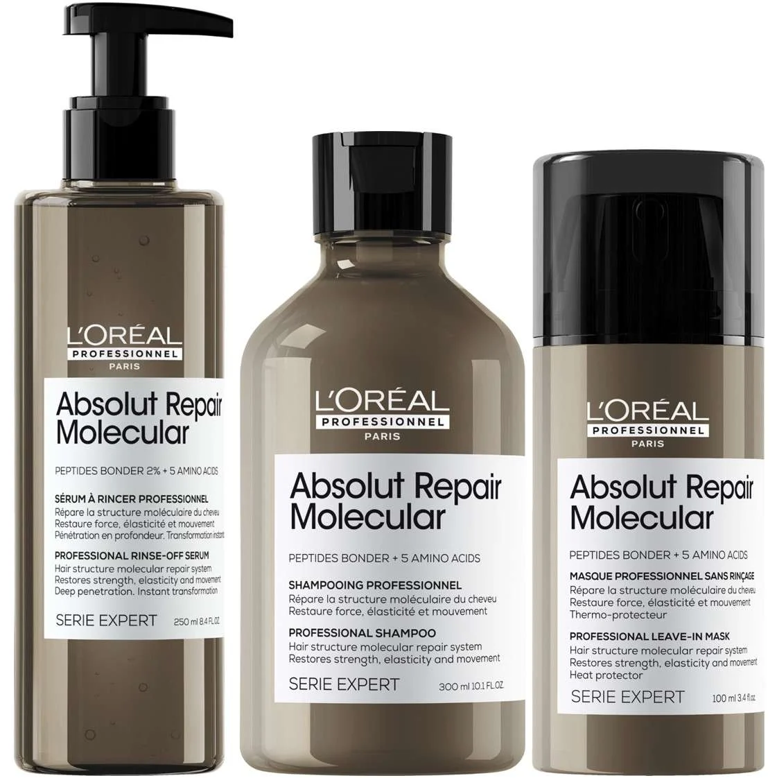 SERIE EXPERT ABSOLUT REPAIR MOLECULAR PROFESSIONAL SHAMPOO 300ML + LEAVE-IN MASK 100ML + SERUM 250ML