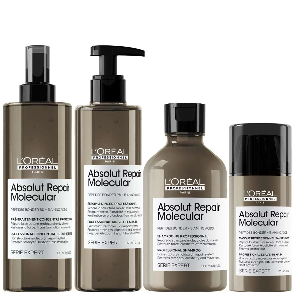 SERIE EXPERT ABSOLUT REPAIR MOLECULAR PROFESSIONAL LINEA COMPLETA 4 PRODOTTI