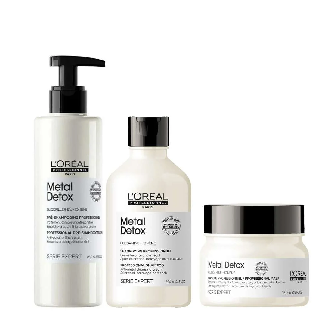 SERIE EXPERT METAL DETOX PRE-SHAMPOO + METAL DETOX SHAMPOO 300 ML. + METAL DETOX MASCHERA 250 ML.