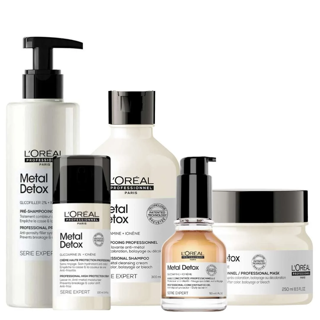 METAL DETOX ROUTINE COMPLETA PRE SHAMPOO + SHAMPOO + MASCHERA + OLIO + CREMA