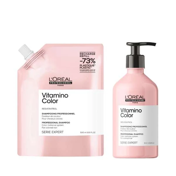 SERIE EXPERT VITAMINO COLOR SHAMPOO 500 ML. + REFILL 500ML