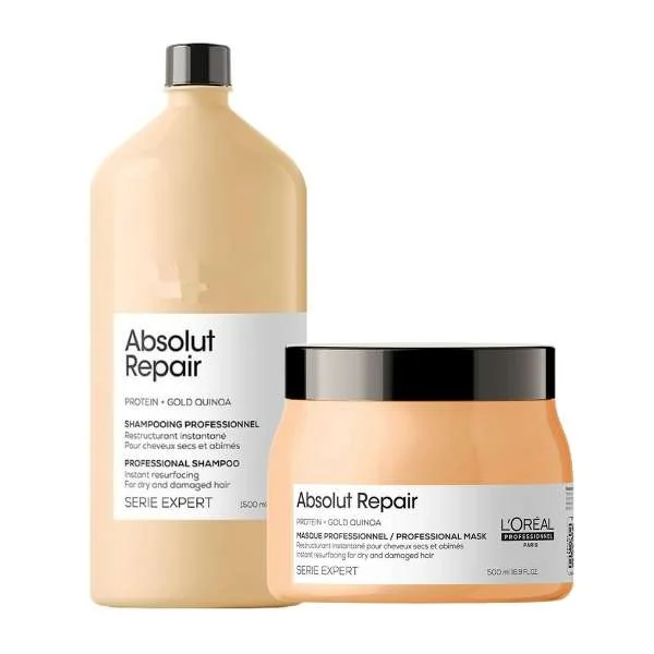 SERIE EXPERT ABSOLUT REPAIR SHAMPOO 1500 ML. + ABSOLUT REPAIR MASCHERA 500 ML.