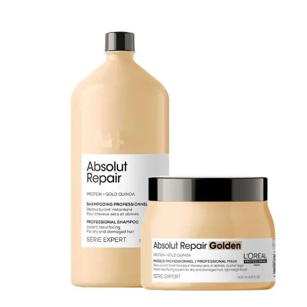 SERIE EXPERT ABSOLUT REPAIR SHAMPOO 1500 ML. + ABSOLUT REPAIR MASCHERA GOLD 500 ML.