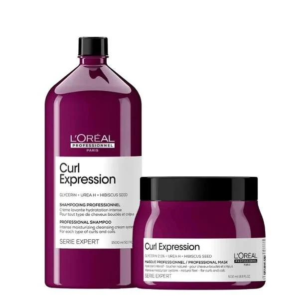 SERIE EXPERT CURL EXPRESSION SHAMPOO INTENSE MOISTURIZING CLEANSING CREAM 1500ML + MASK 500 ML.