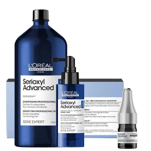 TRATTAMENTO INTENSIVO ANTICADUTA SERIE EXPERT SHAMPOO 1500 ML. + SIERO DENSIFICANTE + FIALE AMINEXIL