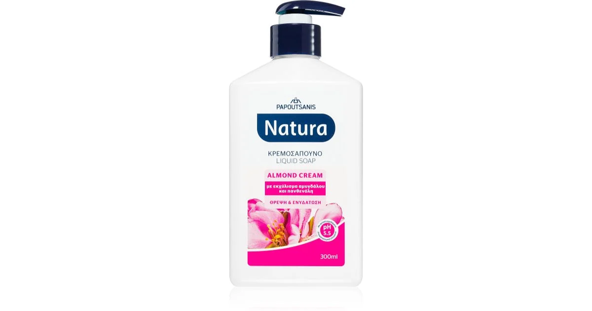 PAPOUTSANIS Natura Crema sapone liquido per le mani mandorla 300 ml