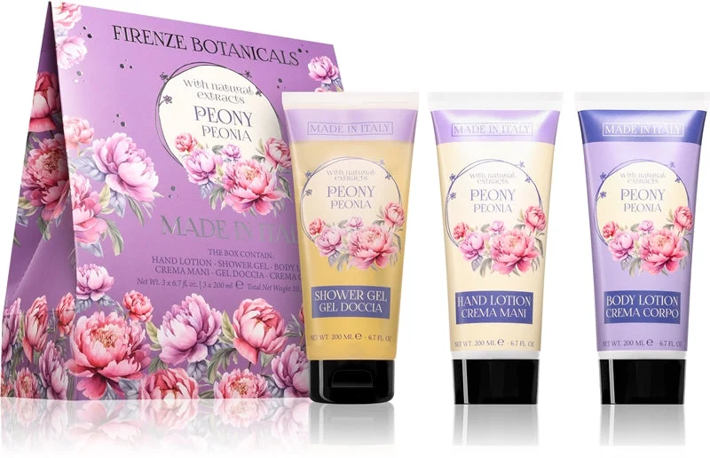 La Florentina Peony Crema per le mani, gel doccia e lozione per il corpo confezione regalo