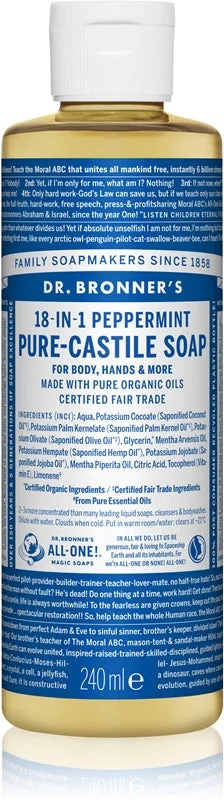 Dr. Bronner’s Peppermint sapone liquido universale 240 ml