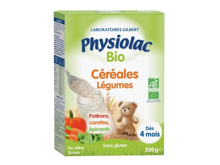 Physiolac BIO Cereali Verdure Zucchine Carote Spinaci A partire da 4 mesi 200g
