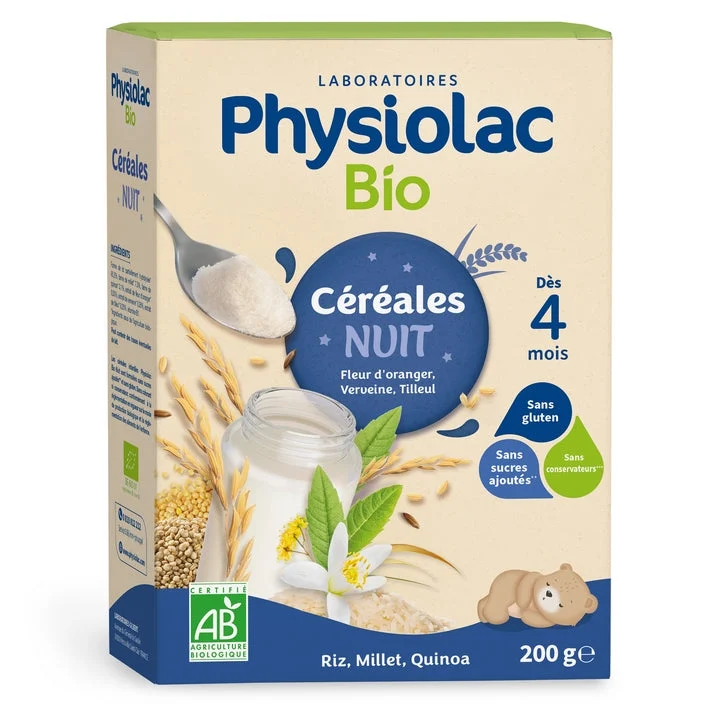 Physiolac BIO Cereali Notte Fiore d'Arancio Verbena Tiglio Da 4 mesi 200g