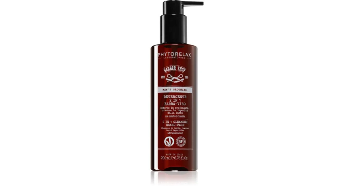 Phytorelax Laboratories Men's Grooming Barber Shop gel detergente per uomo 200 ml
