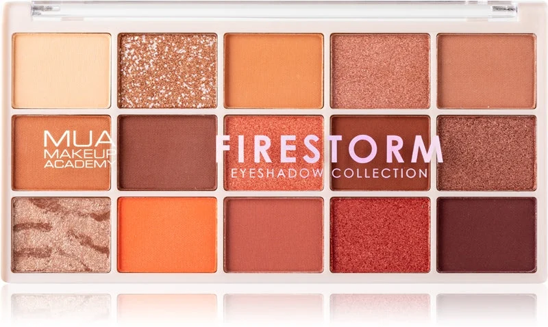 MUA Makeup Academy Professional 15 tonalità Palette di ombretti colore Firestorm 12 g