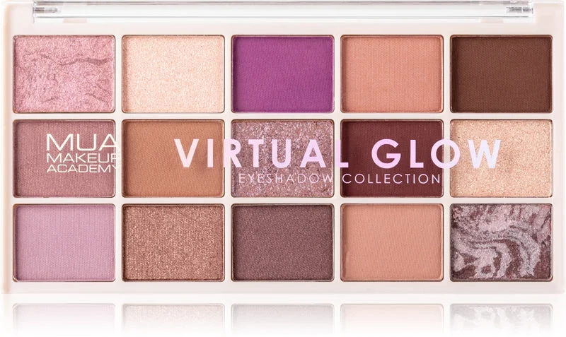 MUA Makeup Academy Professional 15 tonalità Palette di ombretti colore Virtual Glow 12 g