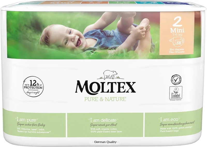 Moltex Pure & Nature Mini Size 2 pannolini ECO usa e getta 3-6 kg 38 pezzi