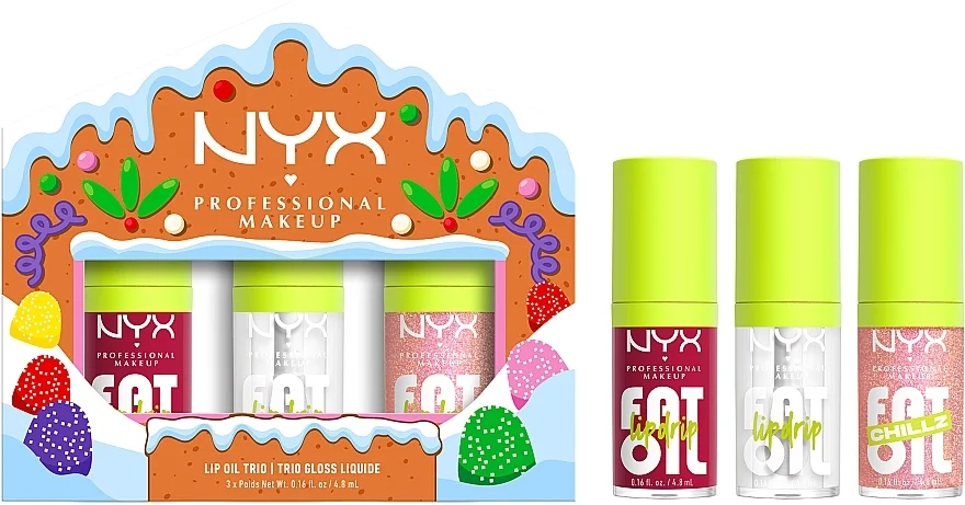 NYX Professional Makeup Holiday Fat Oil Trio Kit (lipgloss/3x4.8ml)