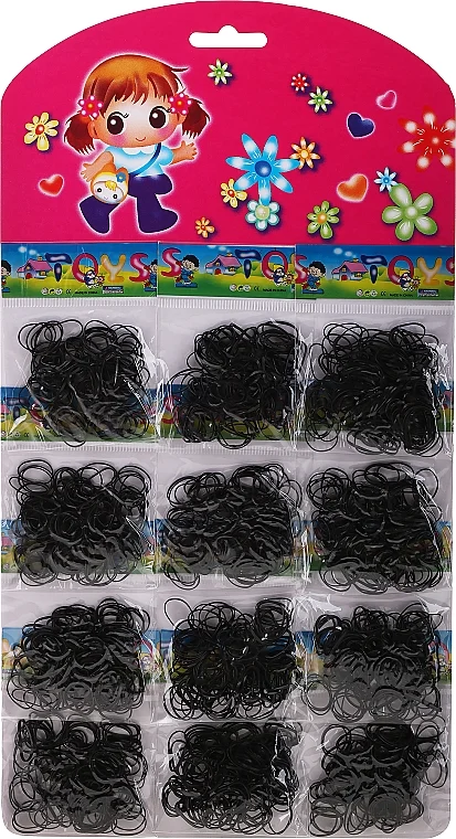 Elastici per capelli in silicone, neri, 12 confezioni