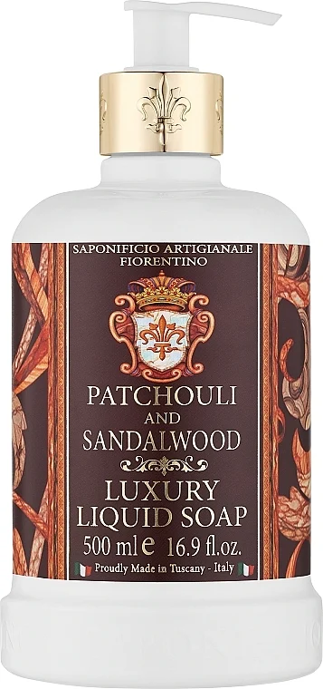 Sapone liquido naturale "Patchouli e legno di sandalo"