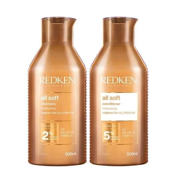 REDKEN ALL SOFT SHAMPOO 500ML + CONDITIONER 500ML