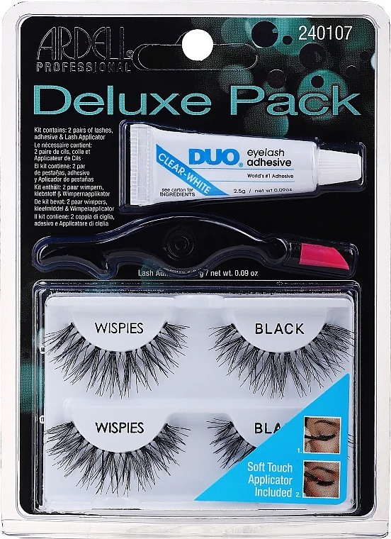 Ardell Deluxe Pack Wispies Lashes with Applicator and Eyelash Adhesive 1 Set