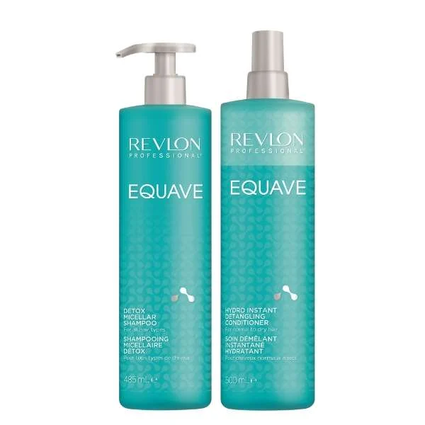REVLON EQUAVE KIT HYDRO INSTANT DETANGLING 500 ML + EQUAVE DETOX MICELLAR SHAMPOO 485 ML