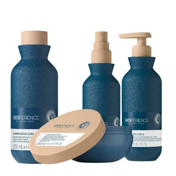 EKSPERIENCE CONSCIOUS CURLS CLEANSER 250 ML + OIL SPRAY 200 ML + LEAVE IN 200ML + MASK 200ML