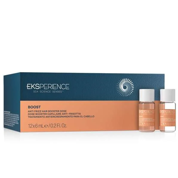 EKSPERIENCE BOOST ANTI FRIZZ BOOSTER DOSE – ANTI CRESPO PER CAPELLI CRESPI, MOSSI E RICCI 12×6 ML