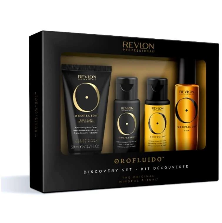 OROFLUIDO DISCOVERY SET – ELIXIR 30 ML. + SHAMPOO 50 ML. + CONDITIONER 50 ML. + BODY CARE 50 ML.
