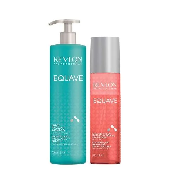 REVLON EQUAVE DETOX MICELLAR SHAMPOO 485 ML + CURLS DEFINITION INSTANT DETANGLING 200ML