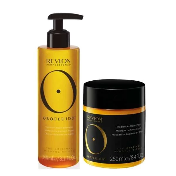 OROFLUIDO RADIANCE ARGAN SHAMPOO 240 ML. + OROFLUIDO RADIANCE ARGAN MASK 250 ML.