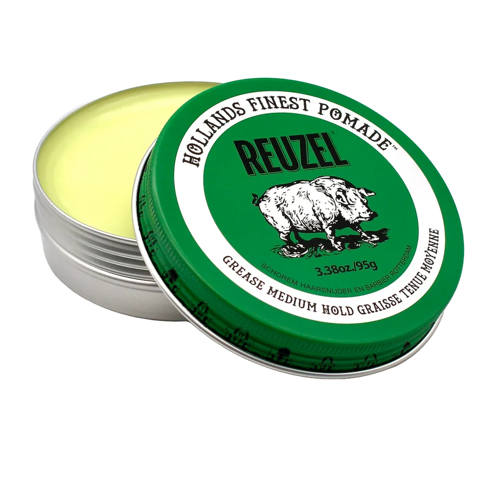 REUZEL GREEN POMADE GREASE MEDIUM HOLD NATURAL SHEEN 95 GR.