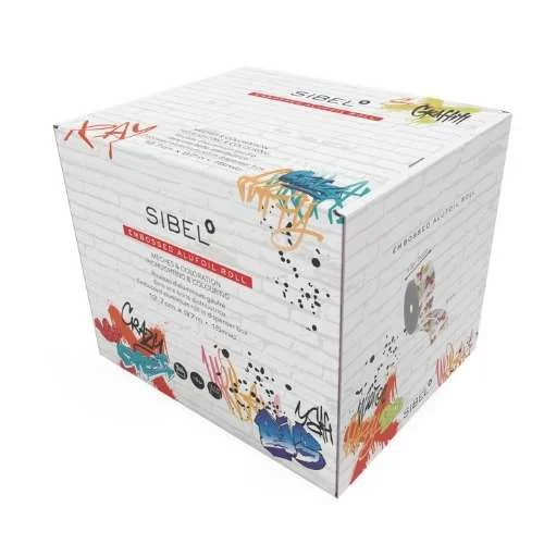 EMBOSSED ALUFOIL ROLL – ROTOLO STAGNOLA GOFFRATA GRAFFITI – 12,7 CM. x 97 MT. SPESSORE 15 MICRON